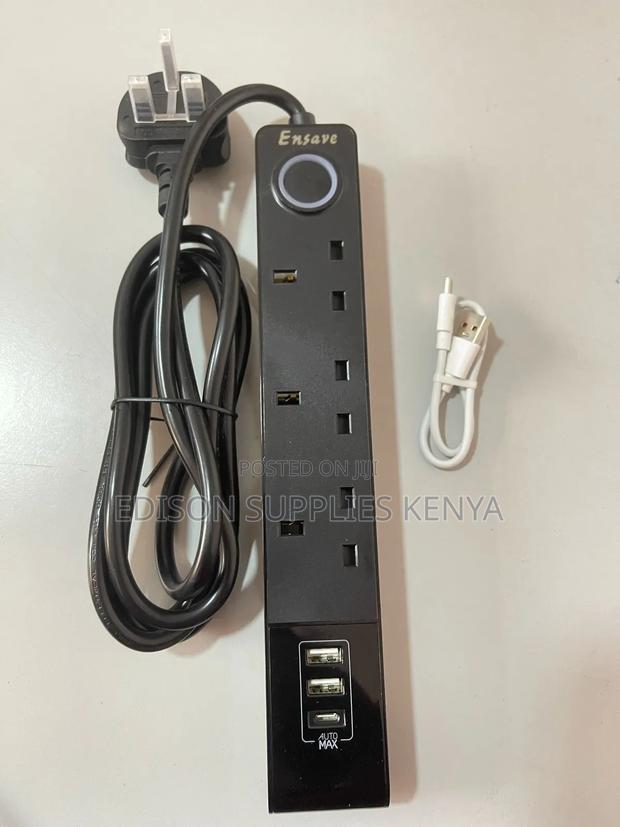 Tronic Ensave Extension Cables Black / White 3 Way With Usb - thumbnail 5