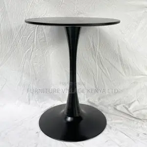 Dining Tables:Marble Top Round Tulip Table With Iron Base
