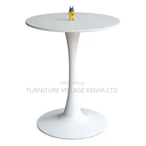 Dining Tables:Marble Top Round Tulip Table With Iron Base
