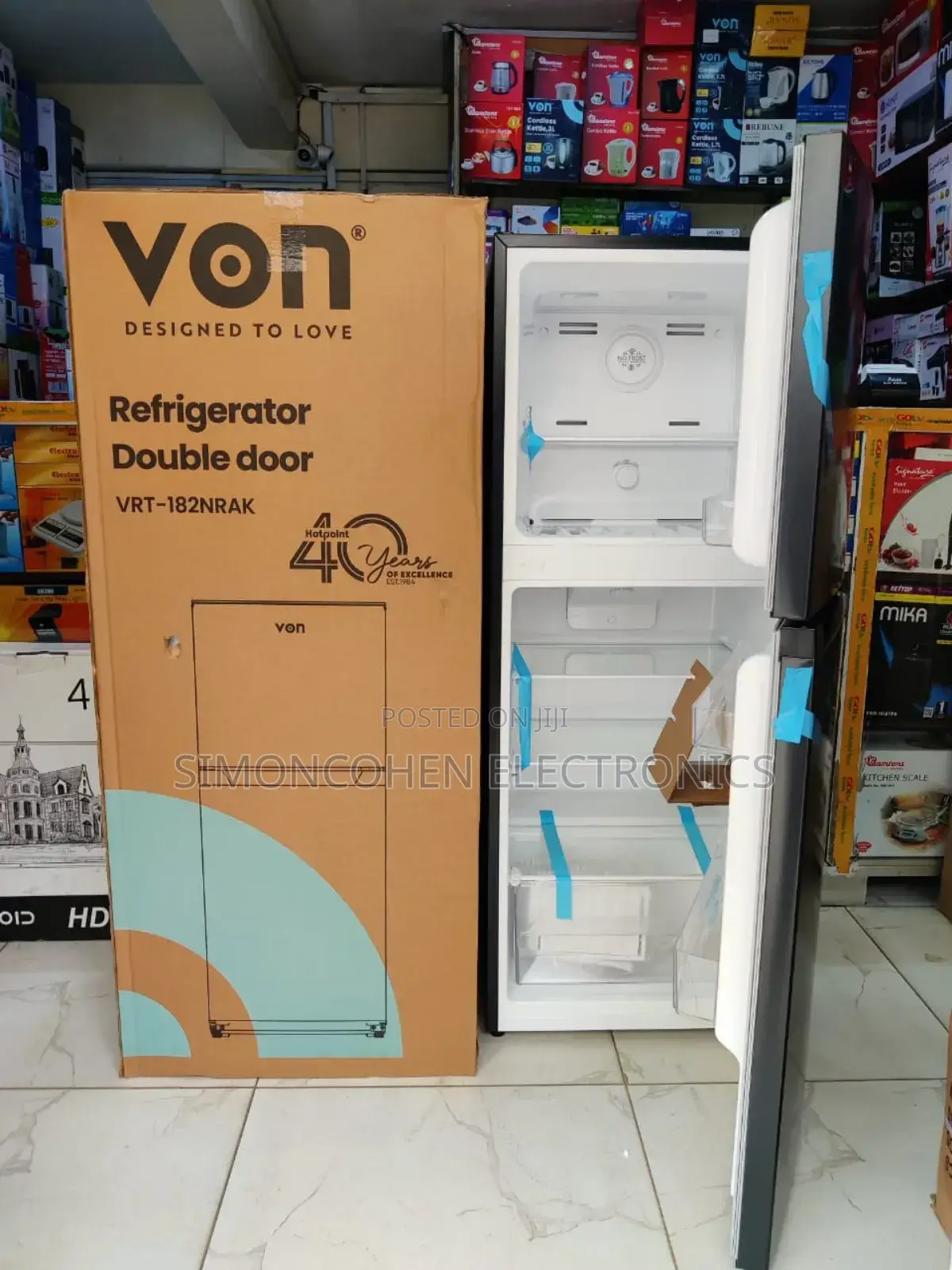 Von Fridge Double Door 181litres No Frost