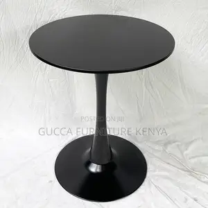 Dining Tables:Round Tulip Table Marble Top Iron Leg