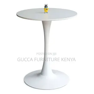 Dining Tables:Round Tulip Table Marble Top Iron Leg