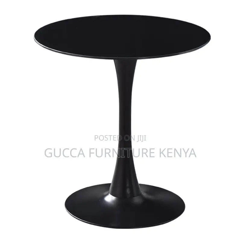 Dining Tables:Round Tulip Table Marble Top Iron Leg