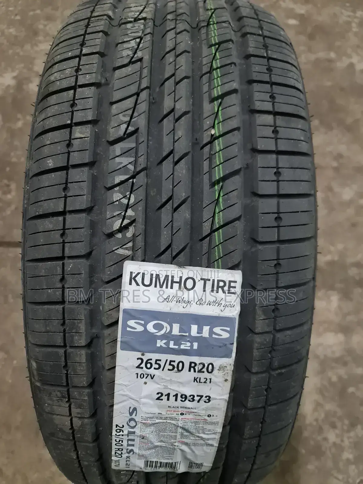 265 /50 R20 Khumo Tyres (New Technology).
