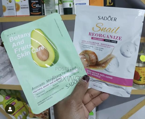 Sadoer Snail/Avocado Moisturizing Facial Masks 6pcs