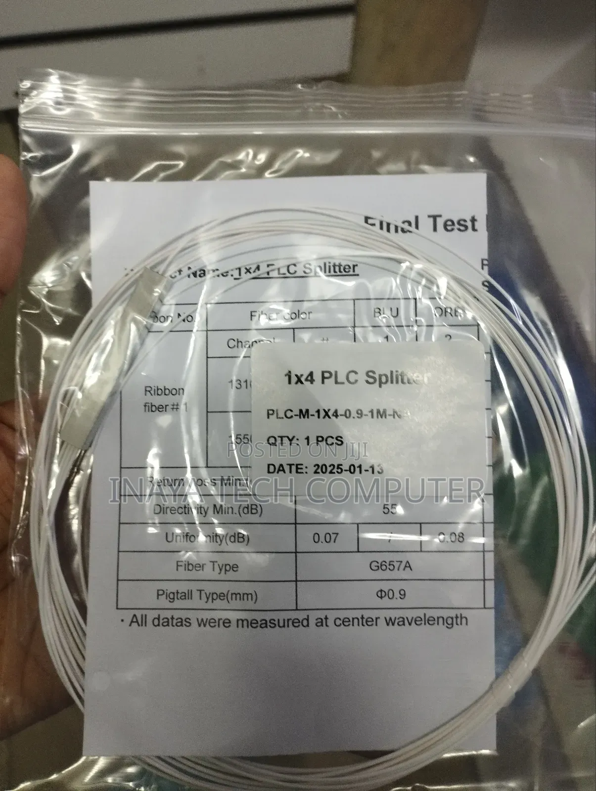 1 by 4 Single Mode Bare Fiber Optic PLC Splitters