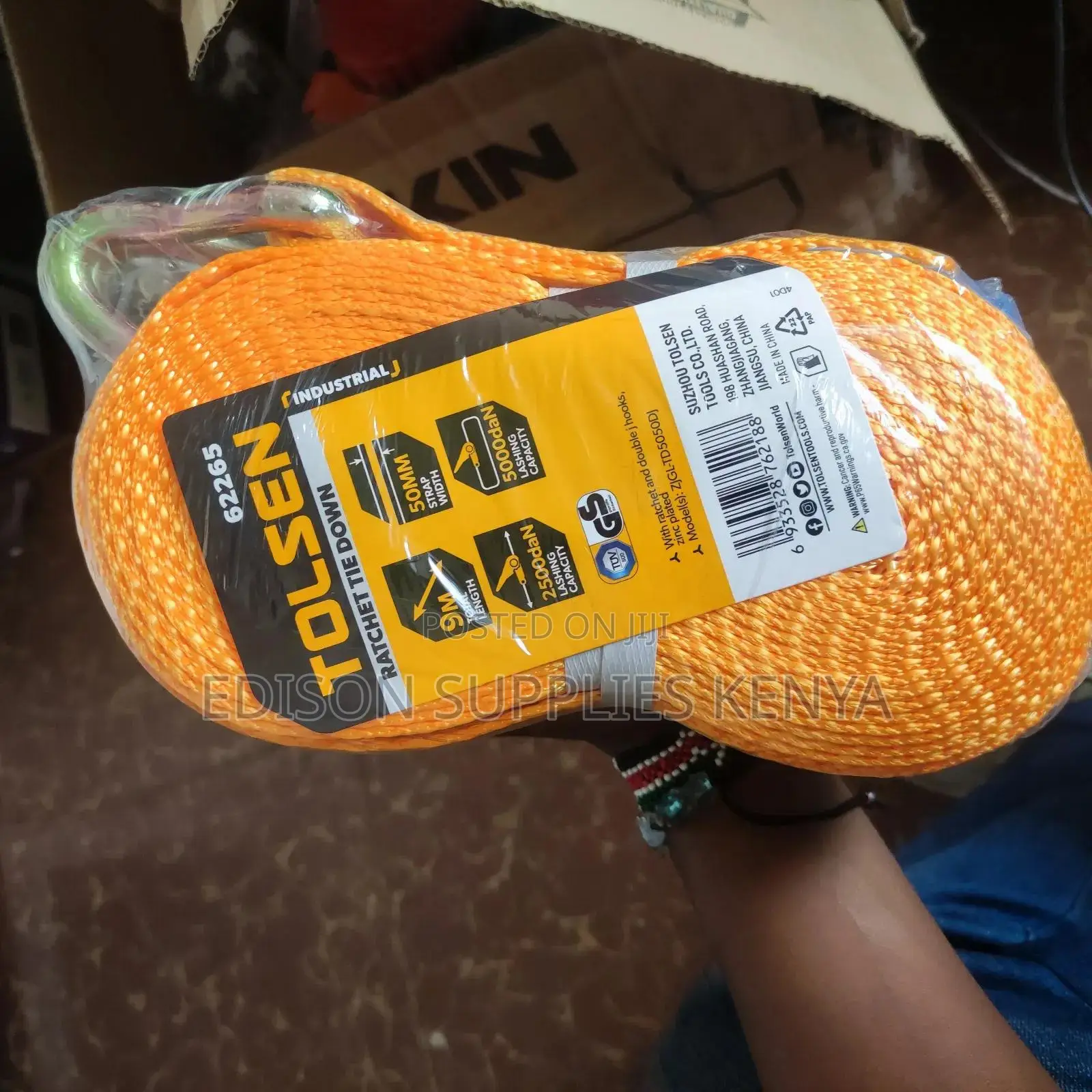 Tolsen Ratchet Tie Down 9 Metres Long By 50mm Luggage Straps