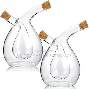 2in1 Cruet Twisted Oil Vinegar With Bamboo Lids Dispenser