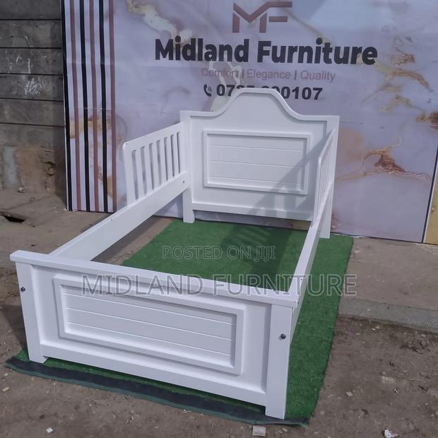 Single White Bed for Children With Protection Barriers - thumbnail 2