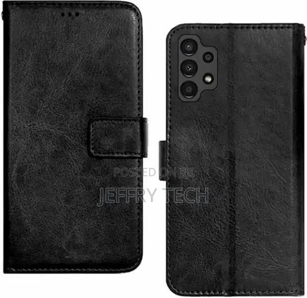 Juberous Flip Cover for Samsung Galaxy A13 (Black, Dual Prot