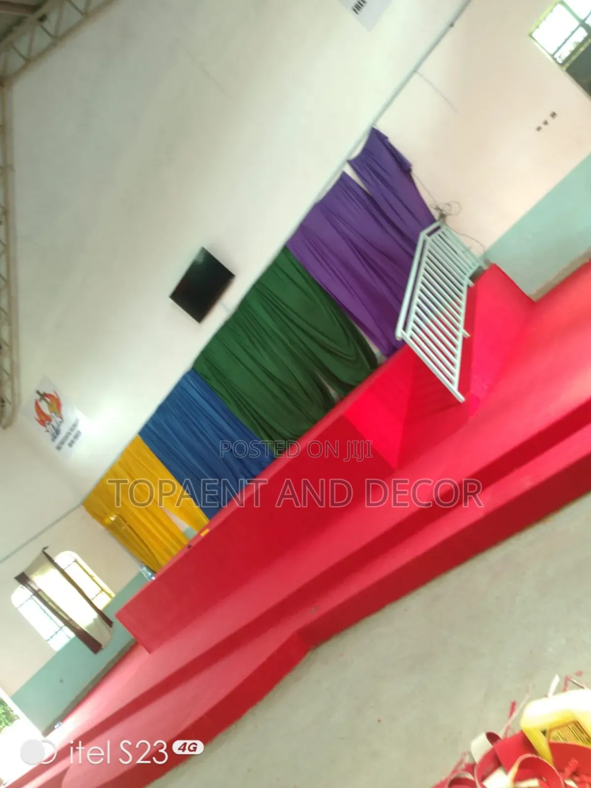 Beautiful Pulpit Decoration With Wall to Wall Carpet