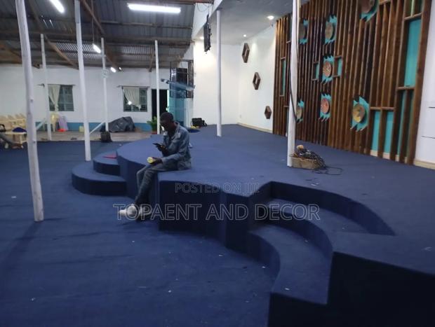 Blue Designed Wall to Wall Carpet for Church