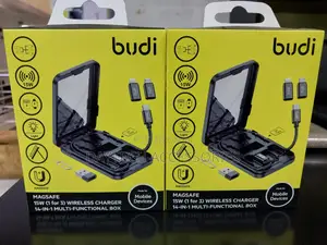 Budi 15w Wireless Charger Multi Functional Box - Black