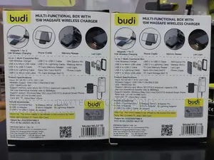 Budi 15w Wireless Charger Multi Functional Box - Black