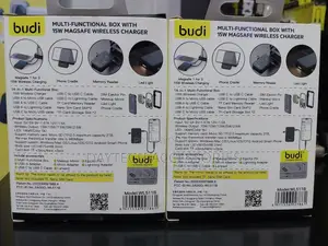 Budi 15w Wireless Charger Multi Functional Box - Black