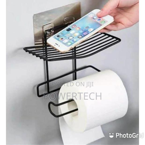 Wall Mounted Tissue Holder With Rack - main view