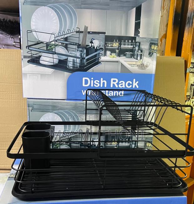 Minimalistic 2 Tier Dish Drying Rack Kitchen Organizer - thumbnail 2