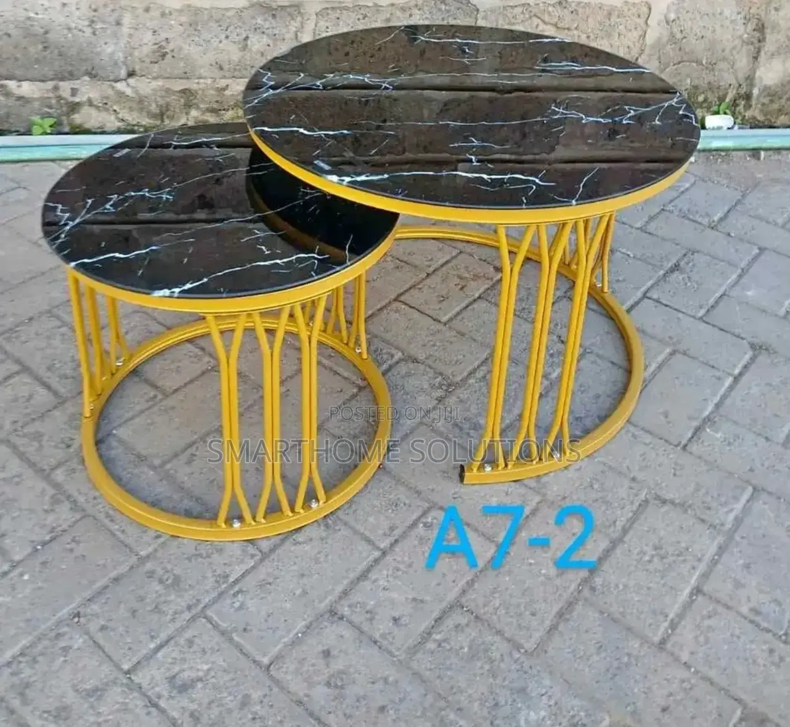 Pure Marble Nesting Table With Golden Stands