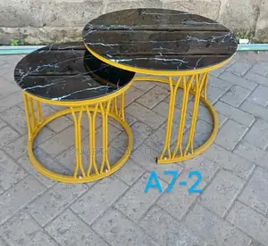Pure Marble Nesting Table With Golden Stands