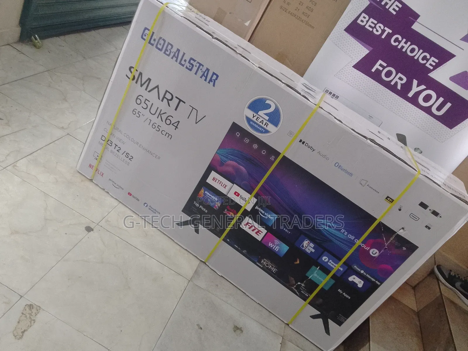 Globalstar Smart Tv 65inch Netflix, Youtube Frameless Tv