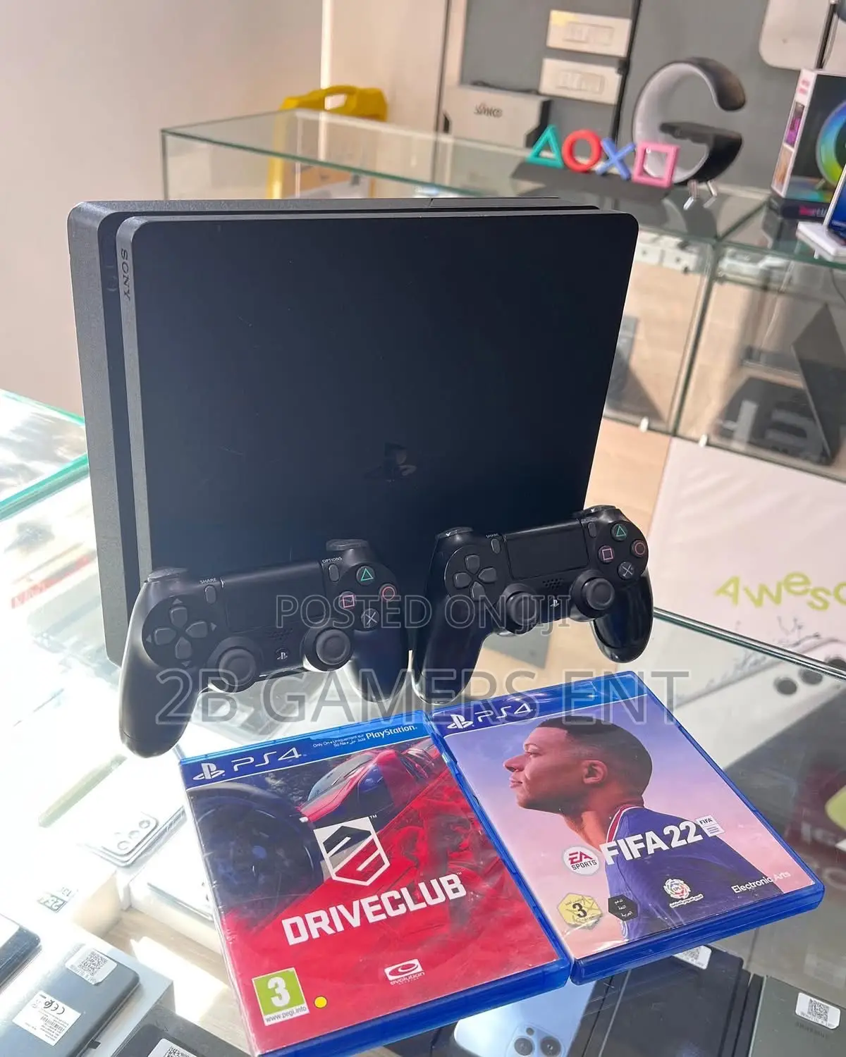 Ps4 Slim +Fifa22 Cd Free, 2 Pads