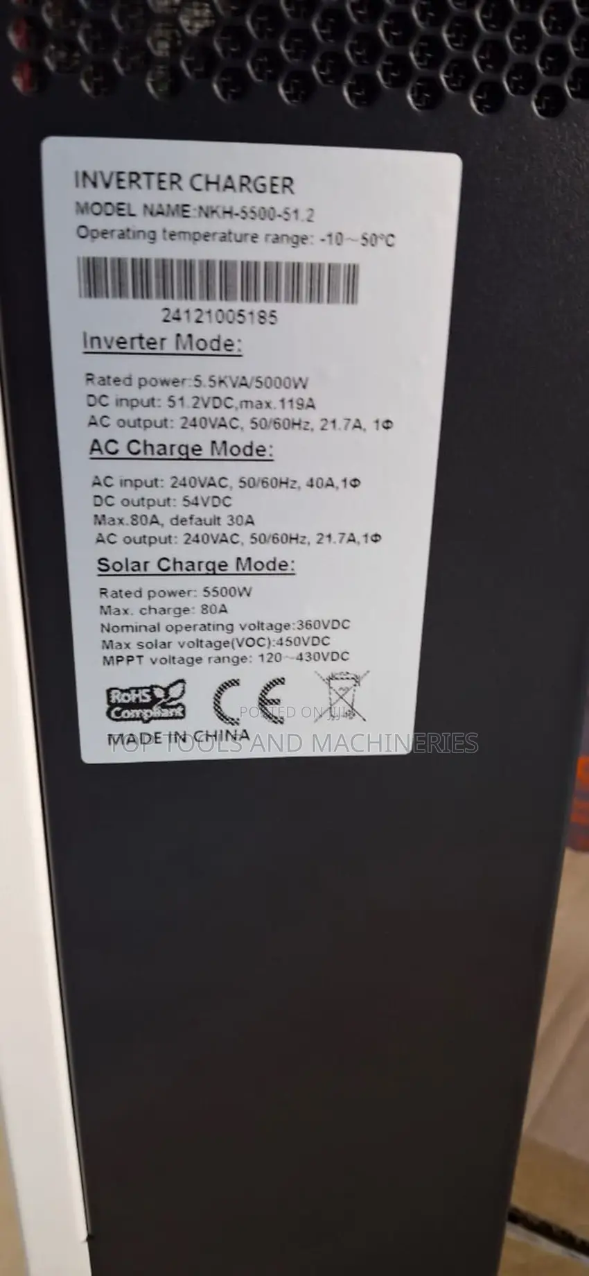 Snadi 5.5kva 51.2vhybrid Inverter With Lithium Communication