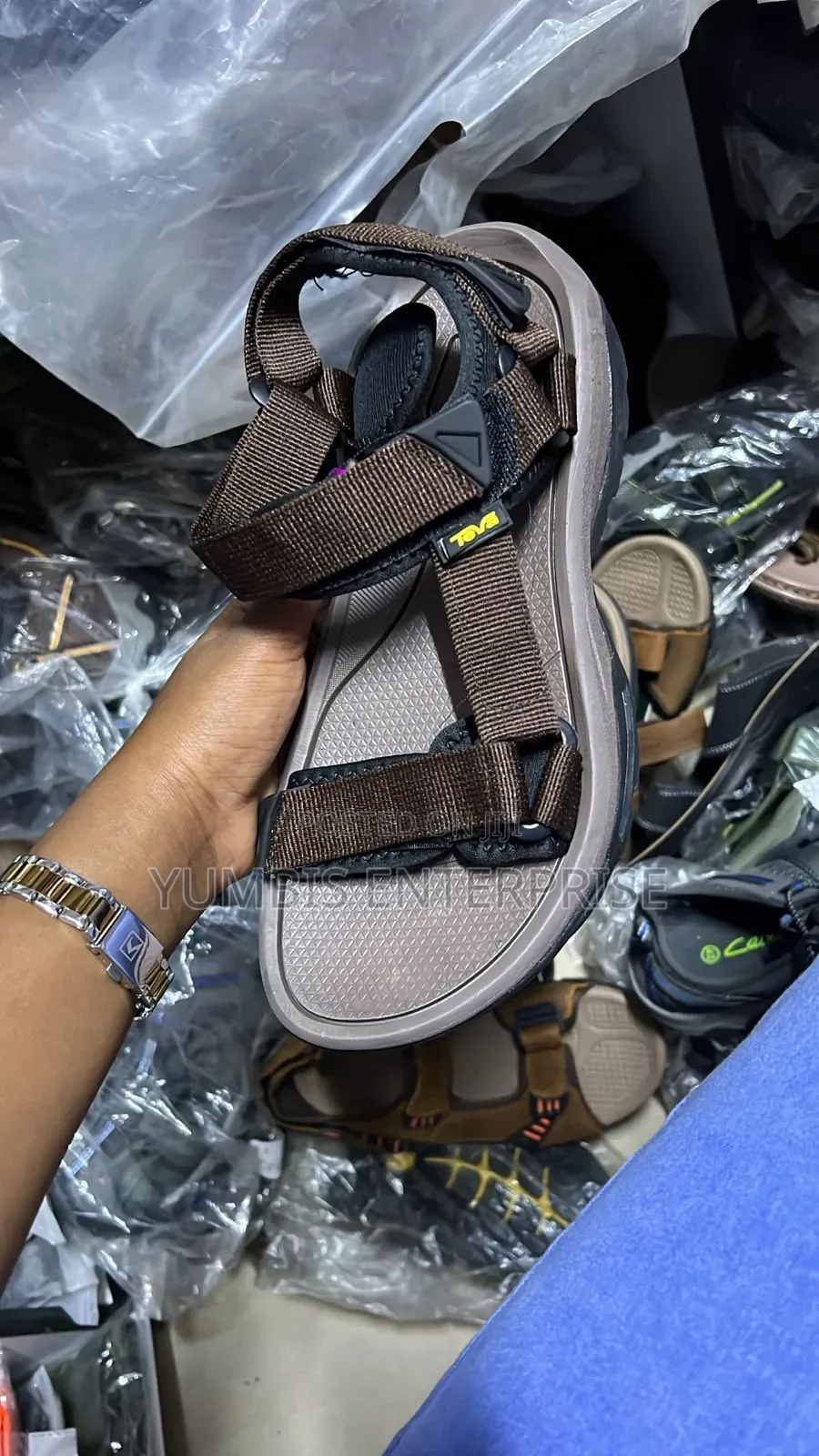 Brown Sizes 40 to 45 Men's Teva Open Flat Shoes