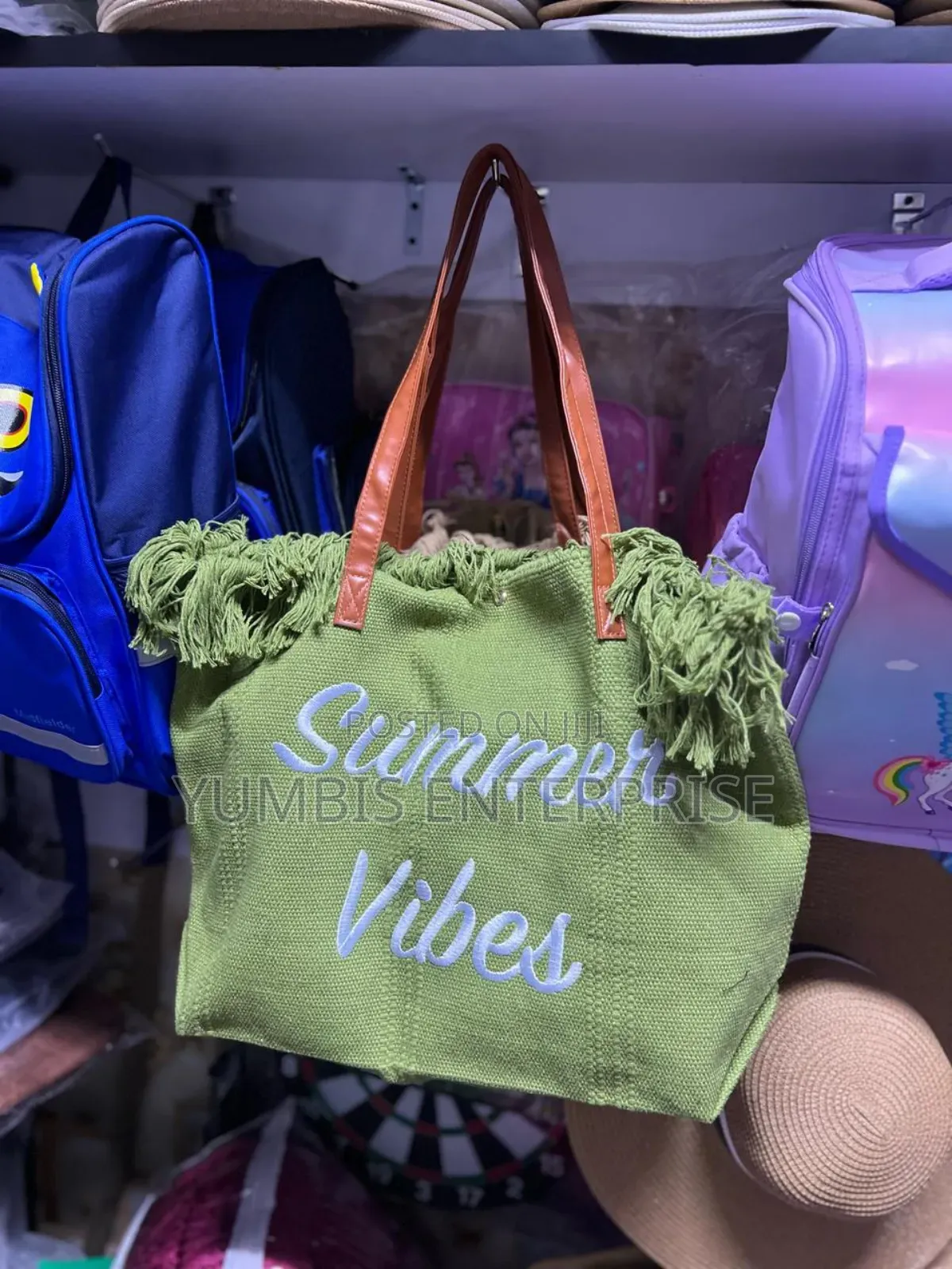 Green  Summer Vibes Tote Bags at 1200