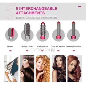 5-in-1 Hair Styler Blower Straight Comb Curling Brush