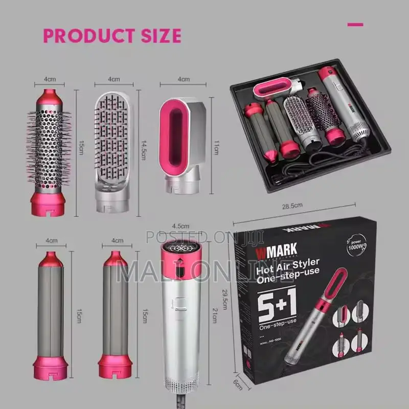 5-in-1 Hair Styler Blower Straight Comb Curling Brush