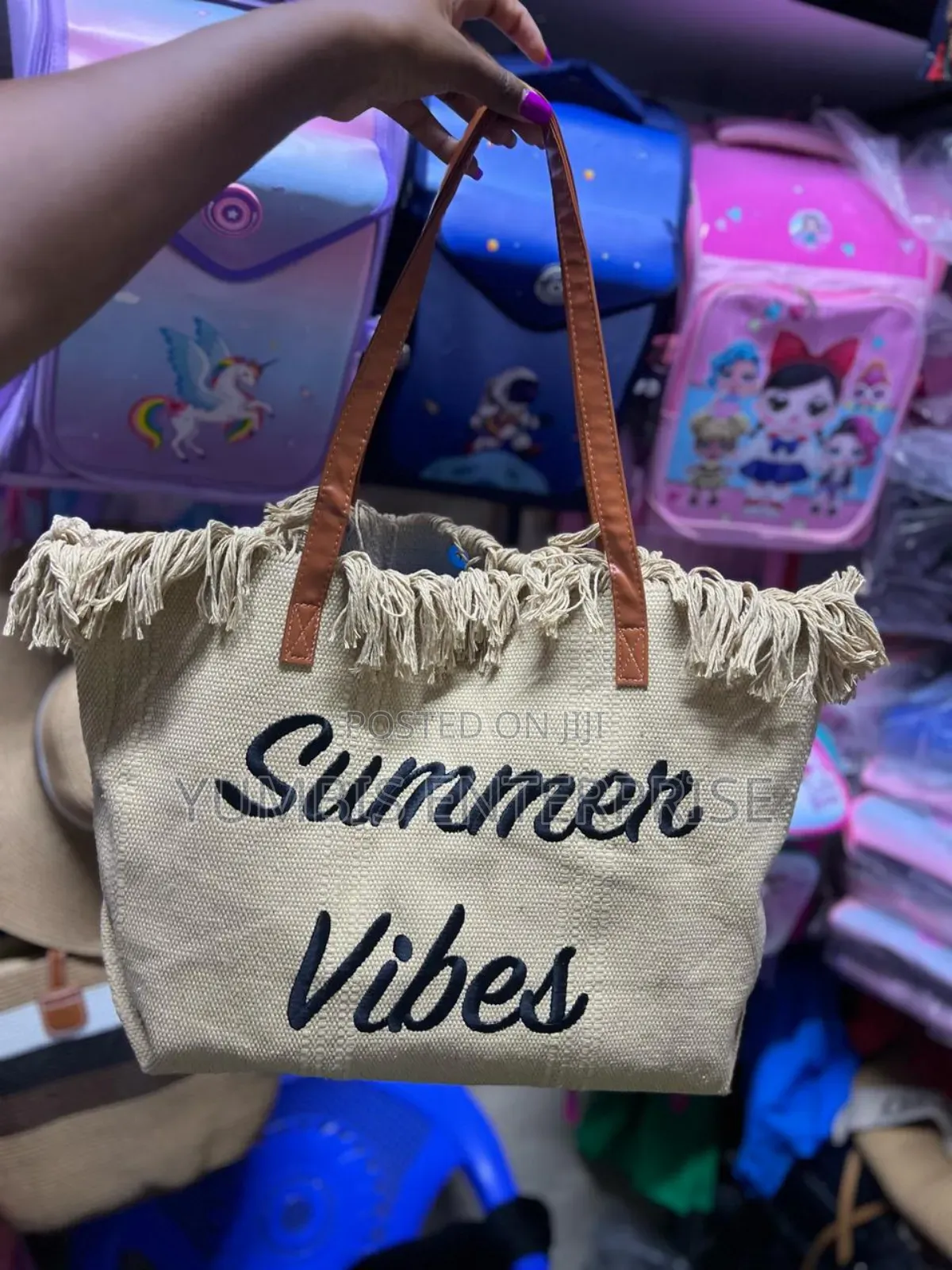 Color Beige Summer  Womens Tote Bags