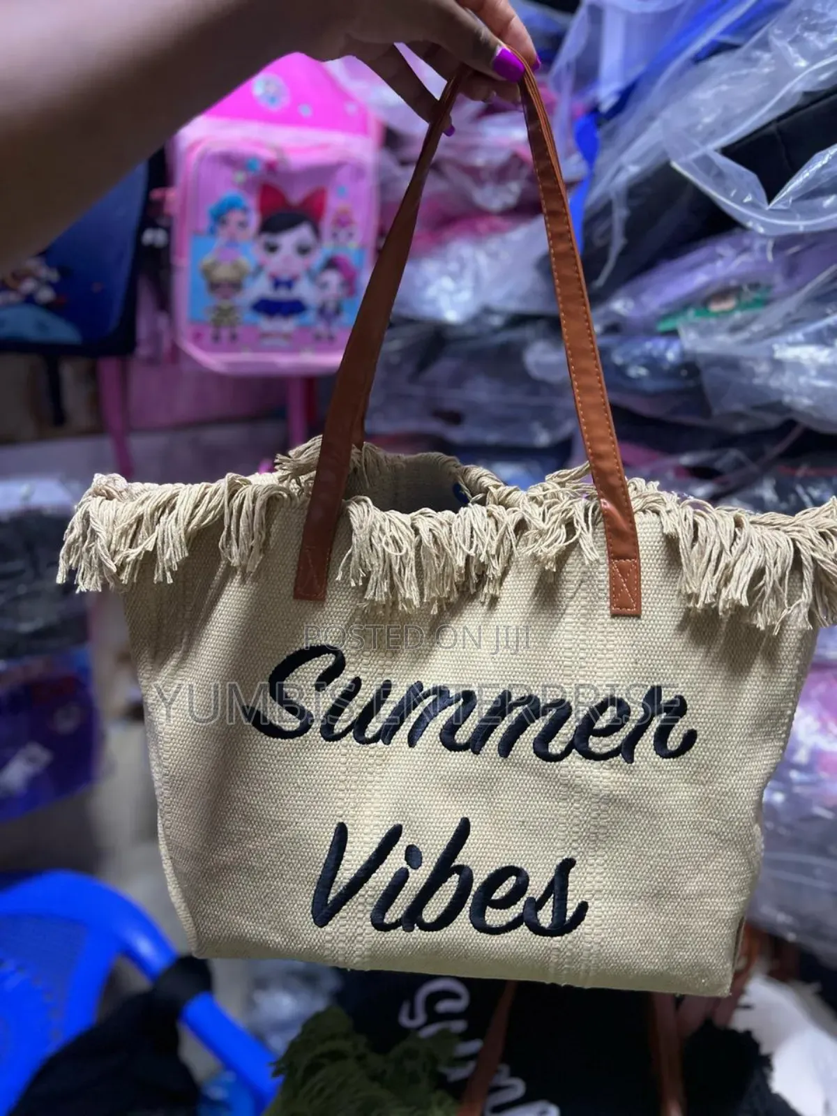 Color Beige Summer  Womens Tote Bags