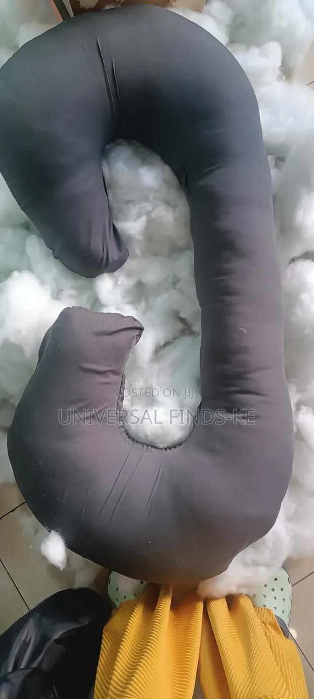 C Shape Grey Maternity Pregnancy Pillow Full-Body Comfort - main view