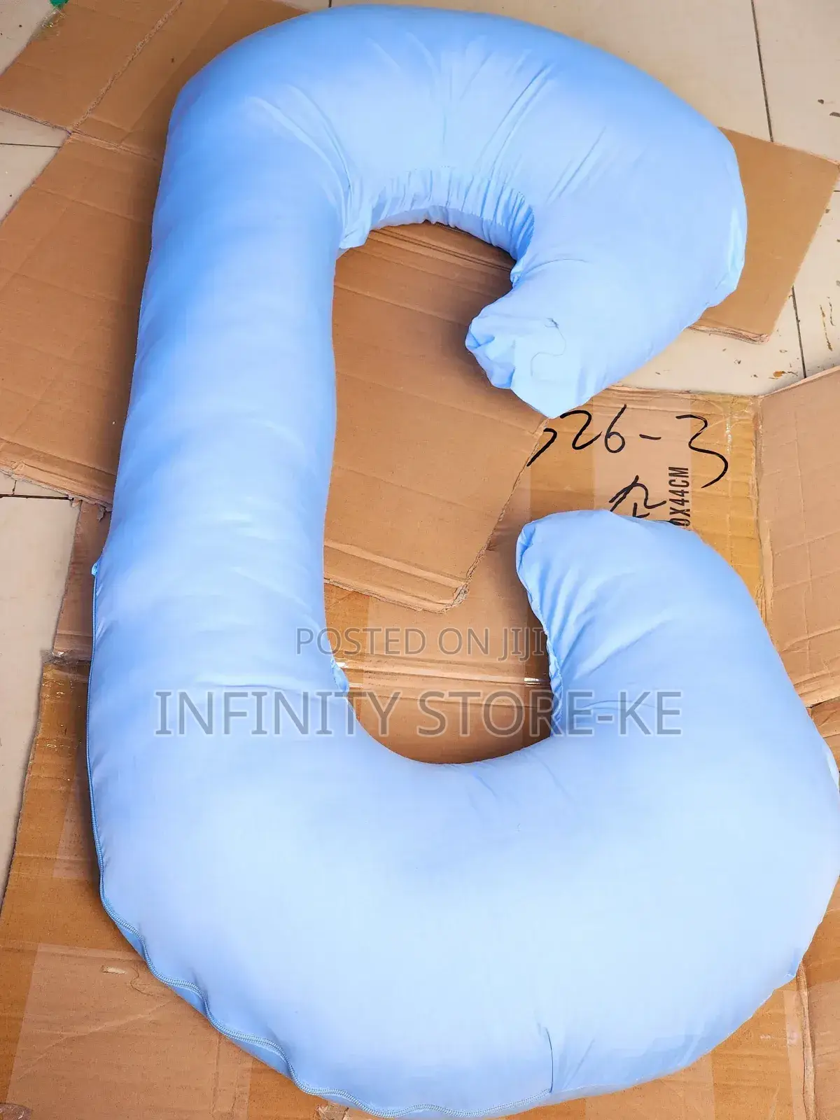 Full Body C Shape Cotton Pregnancy Pillow Colour Grey/Blue