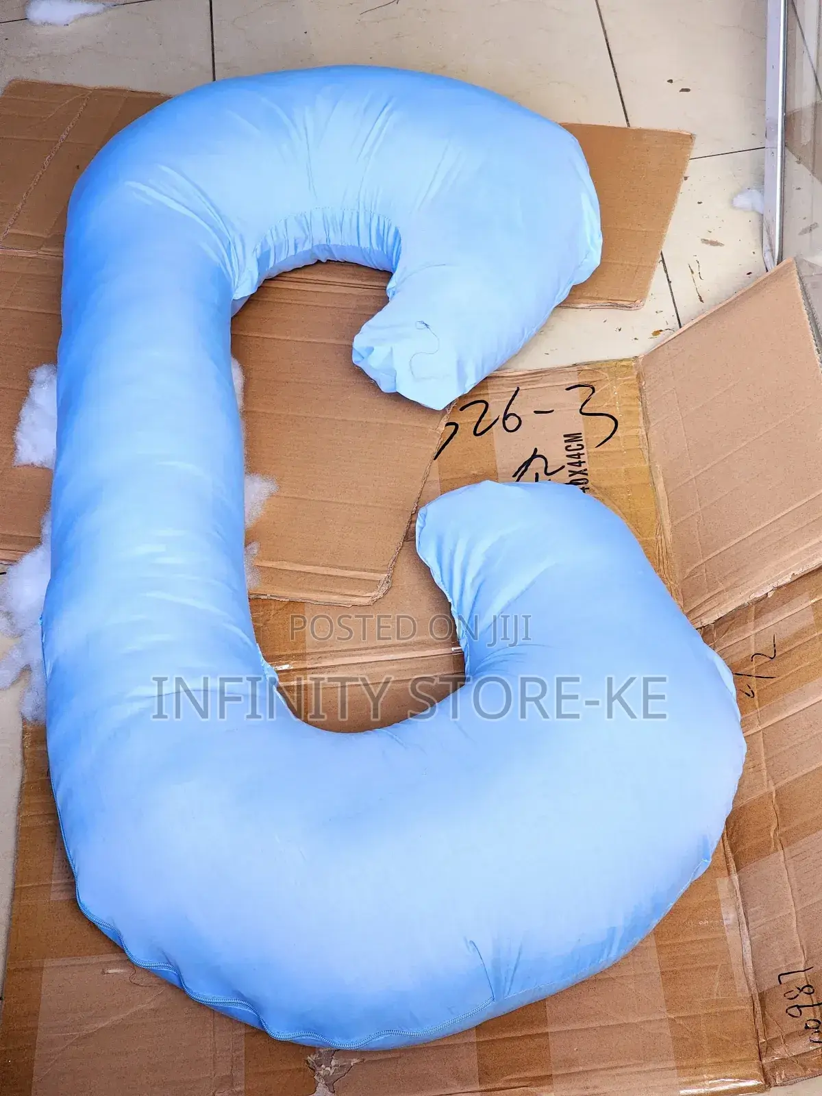 Full Body C Shape Cotton Pregnancy Pillow Colour Grey/Blue