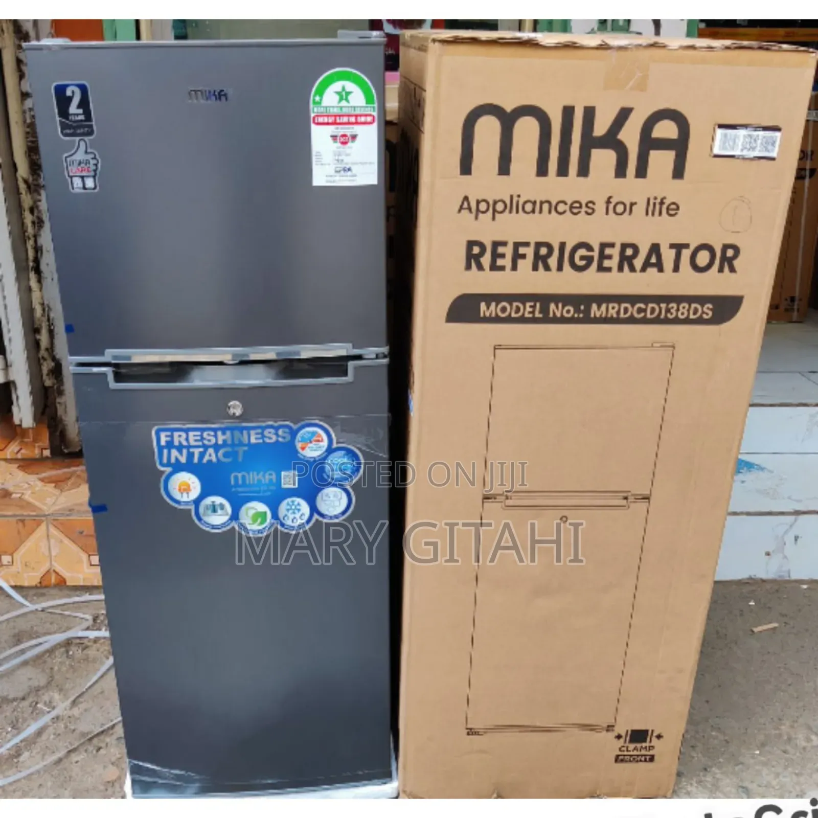 Mika 138litres Double Door Fridge*
