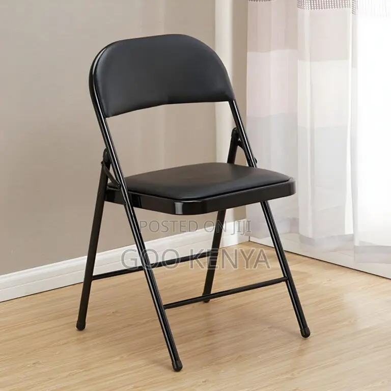Office Chair; Armless Black Foldable Chair