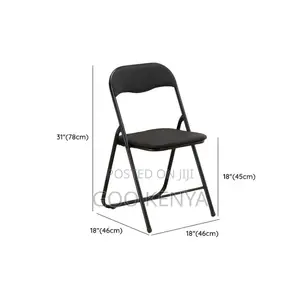 Office Chair; Armless Black Foldable Chair