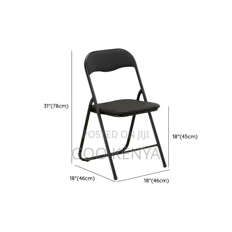 Office Chair; Armless Black Foldable Chair
