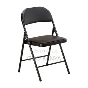Office Chair; Armless Black Foldable Chair