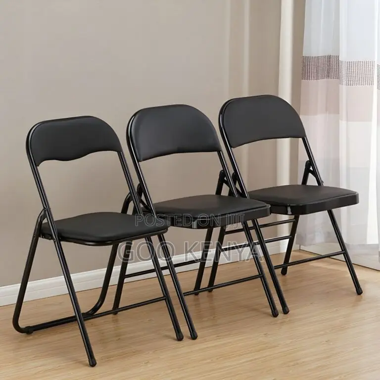 Office Chair; Armless Black Foldable Chair