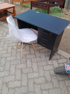 Grey Office Desk And White Eames Chair