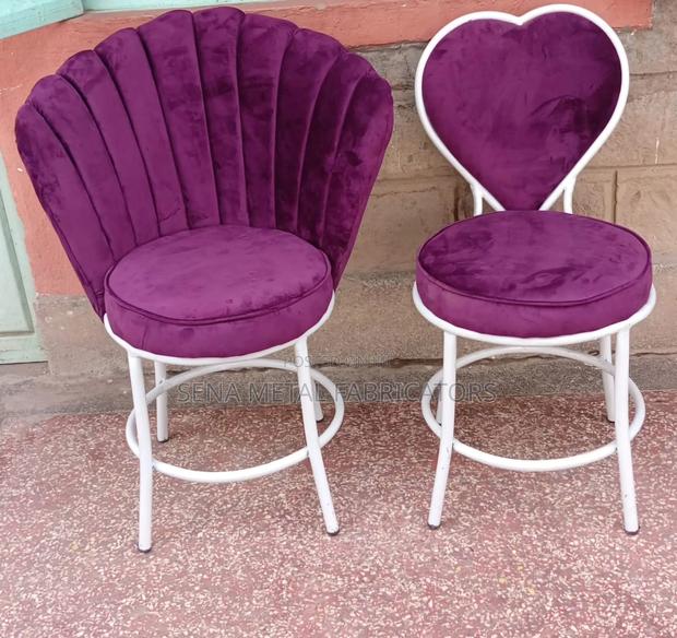 Royal Purple Salon Chairs With Powder Coating Finish