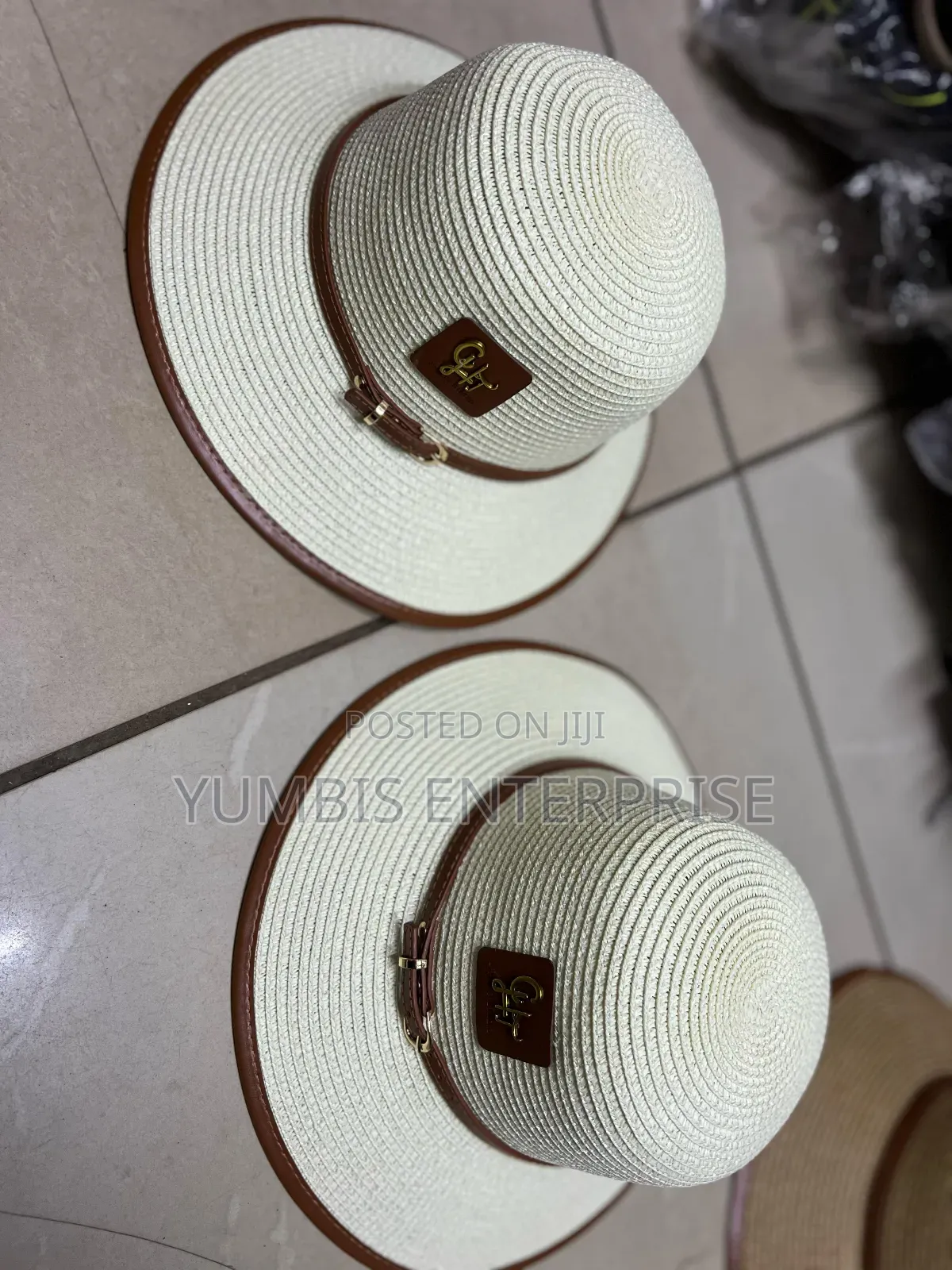 Cream White  Women's Boater Straw Summer  Hats at 900 KSH