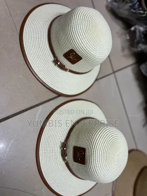 Cream White  Women's Boater Straw Summer  Hats at 900 KSH