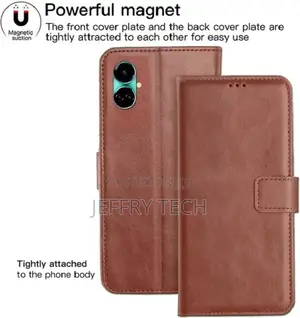 Pfoam Flip Cover for Tecno Camon 19 (Brown, Dual Protection,