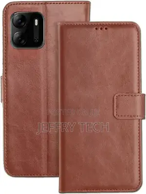 Pfoam Flip Cover for Tecno Pop 7 (Brown, Dual