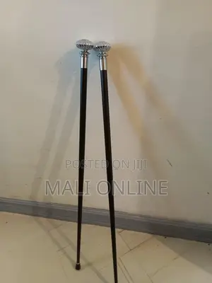 Walking Stick With Metal Handle Round Silver Head
