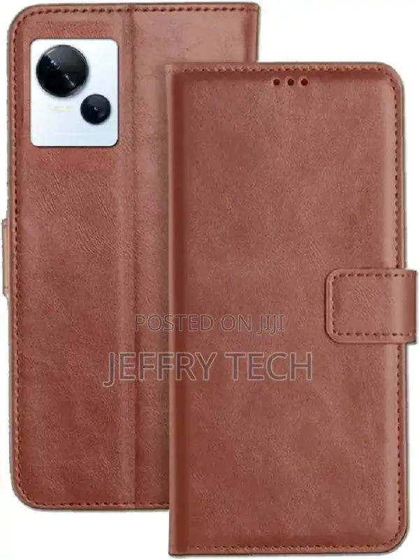 Pfoam Flip Cover for Tecno Spark 10 5g (Brown, Dual Protecti
