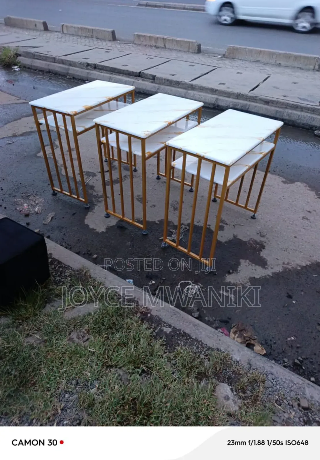 Gold and White Nail Tables 